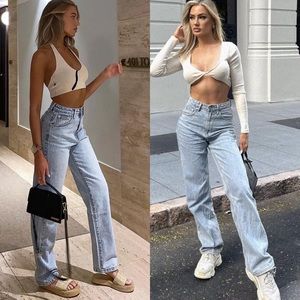 White Fox Boutique Light Blue Straight Leg Jeans